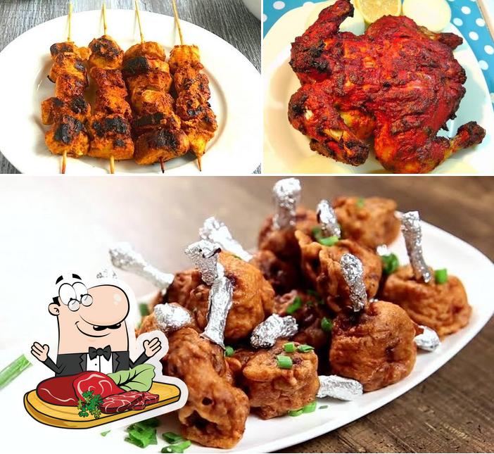 Order meat meals at Aachi's fast food and chicken corner
