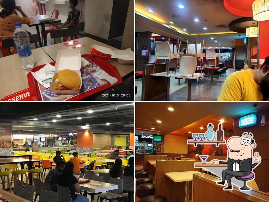 Take a seat at one of the tables at KFC