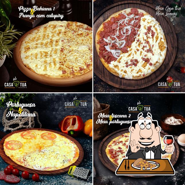 No Casa Tua Pizzaria Esfirra Entregas, você pode desfrutar de pizza