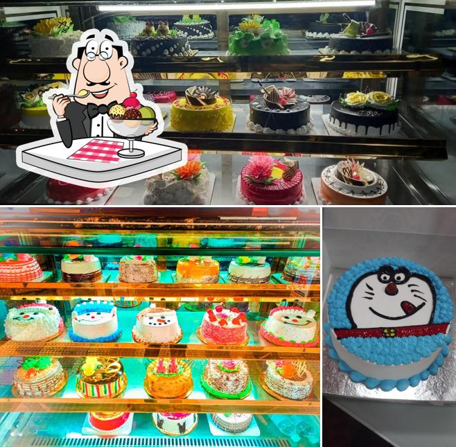Aai Saheb Cake Shop offers a variety of sweet dishes