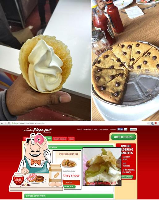 Pizza Hut provides a selection of desserts