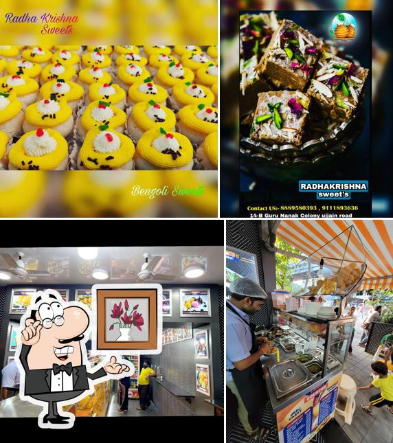 The photo of interior and food at Radha Krishna Sweets & Street Food