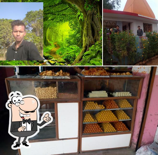 The restaurant's exterior and food