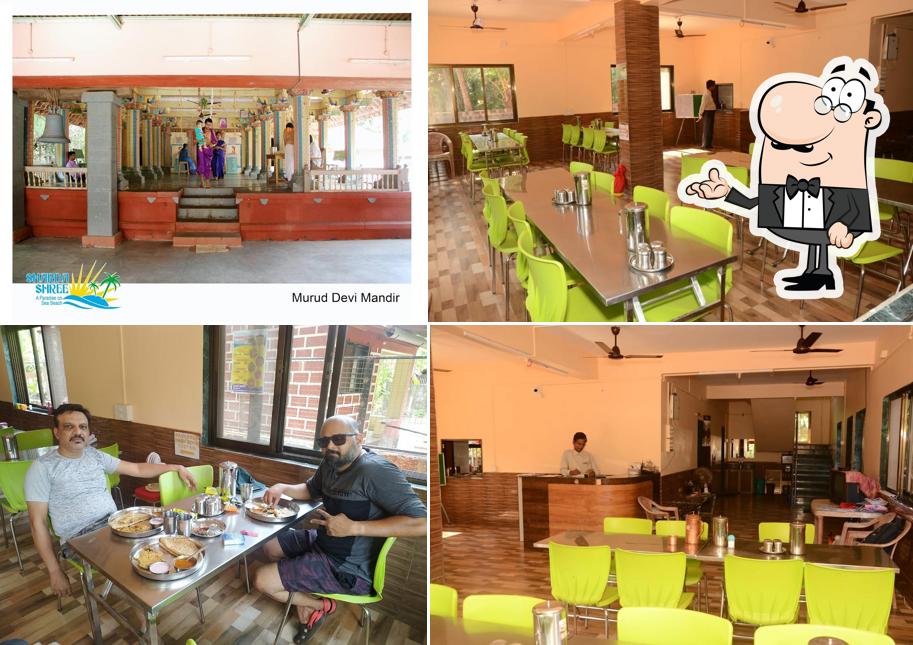 The interior of Shraddhashree Non Veg Restaurant, Anjarle Beach, Dapoli