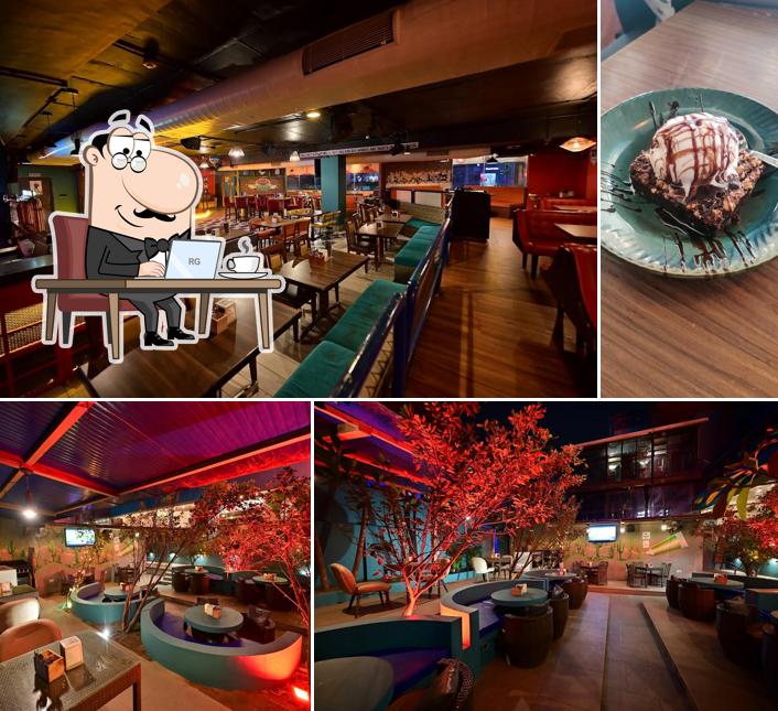 Take a seat at one of the tables at The Lazy Turtle