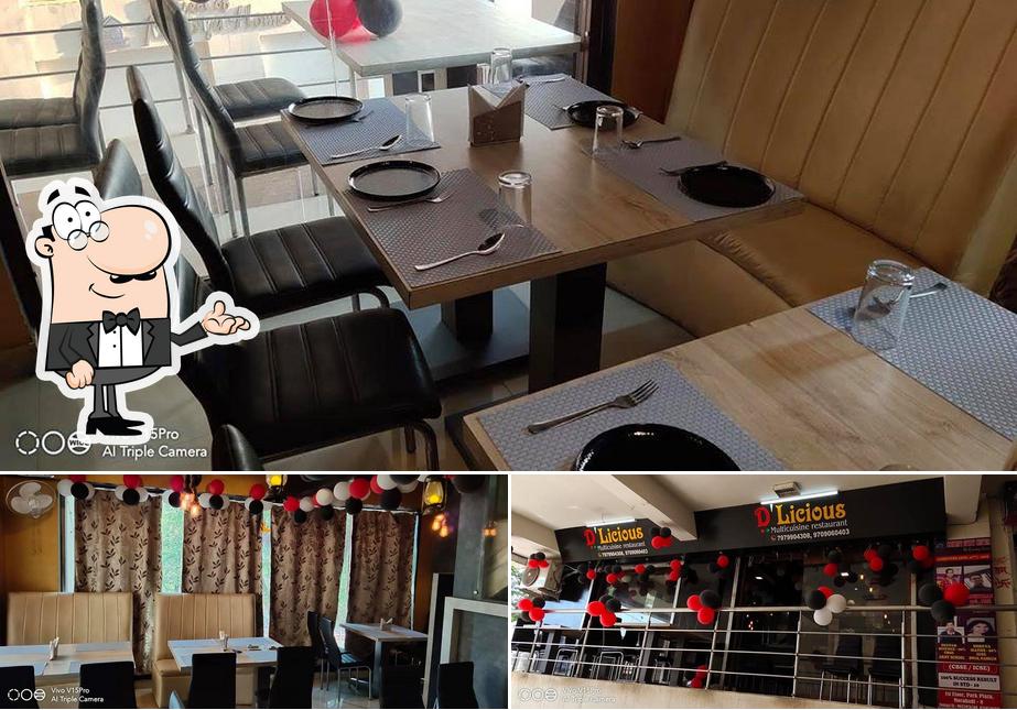 Check out the image showing interior and food at D'licious Multicuisine Restaurant