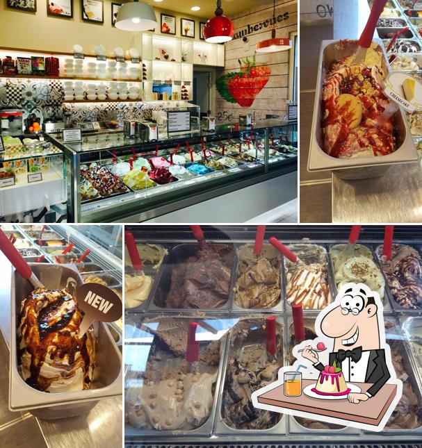 La Fragola serve un'ampia selezione di dolci