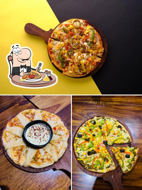 Pick pizza at Glutton's Bistro