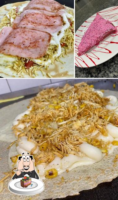 Bolo de chocolate em Lanchonete Guinas Lanches e Crepes