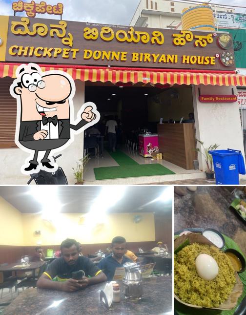 Take a look at the picture showing interior and food at Chickpet Donne Biryani House Kolar