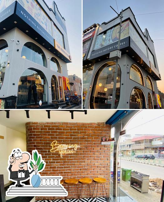 The restaurant's exterior and interior
