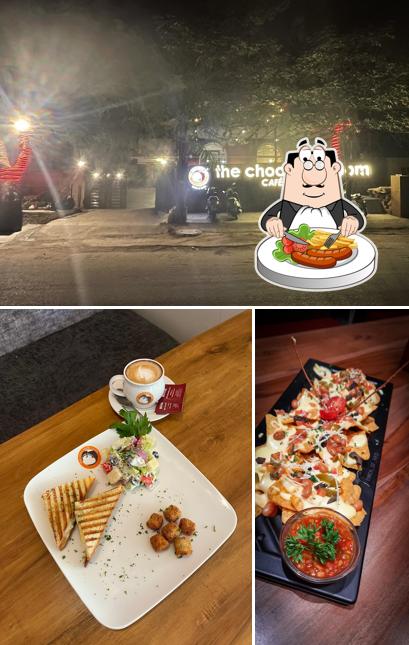 The image of food and exterior at The chocolate room Banjara hills