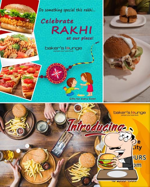 Treat yourself to a burger at Baker's Lounge Navandar's cakes and bakes