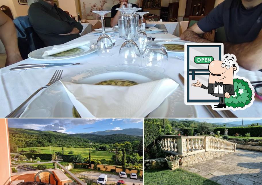 La foto della esterno e cibo di Ristorante Hotel Filippone