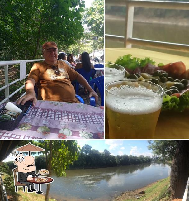 A exterior e álcool do restaurante