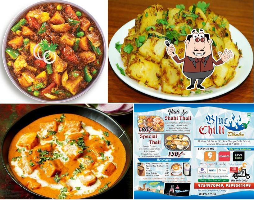 Food at Blue Chilli Restaurant
