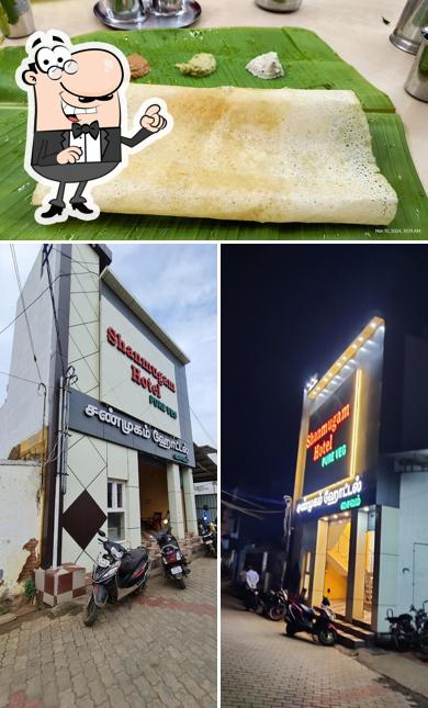 சண்முகம் உயர்தர சைவ உணவகம் is distinguished by exterior and food