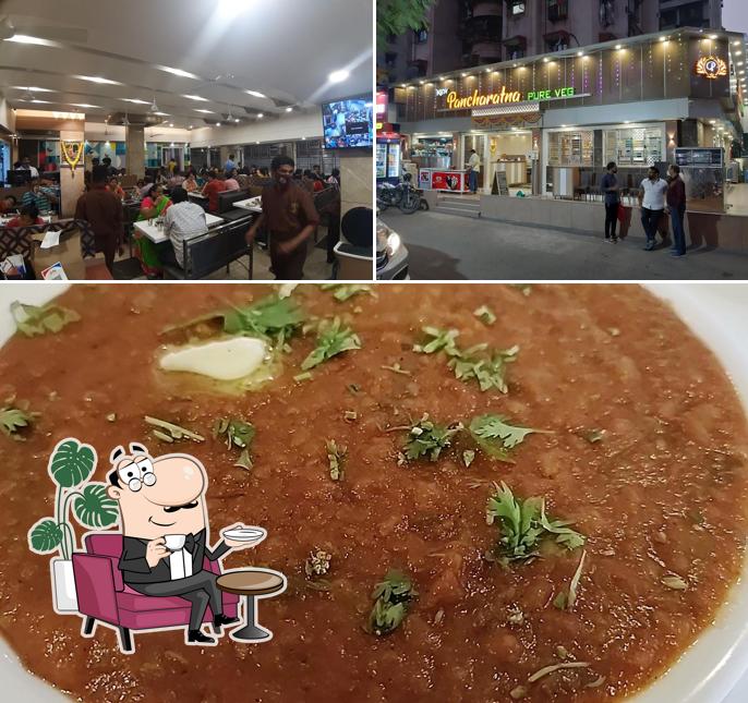 This is the picture displaying interior and food at New Pancharatna - Pure Veg