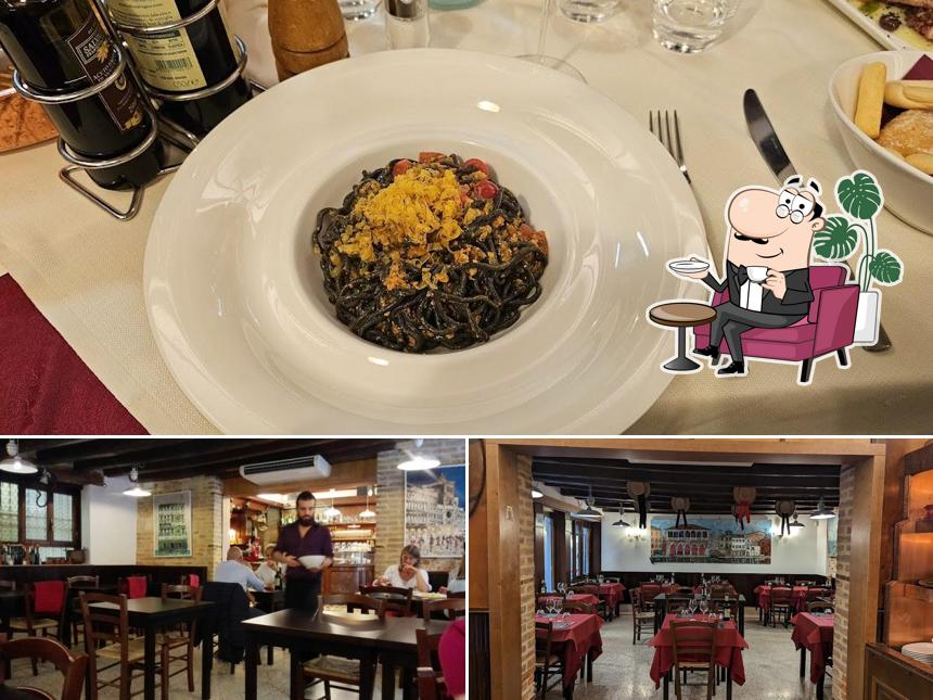 La interni e cibo del ristorante