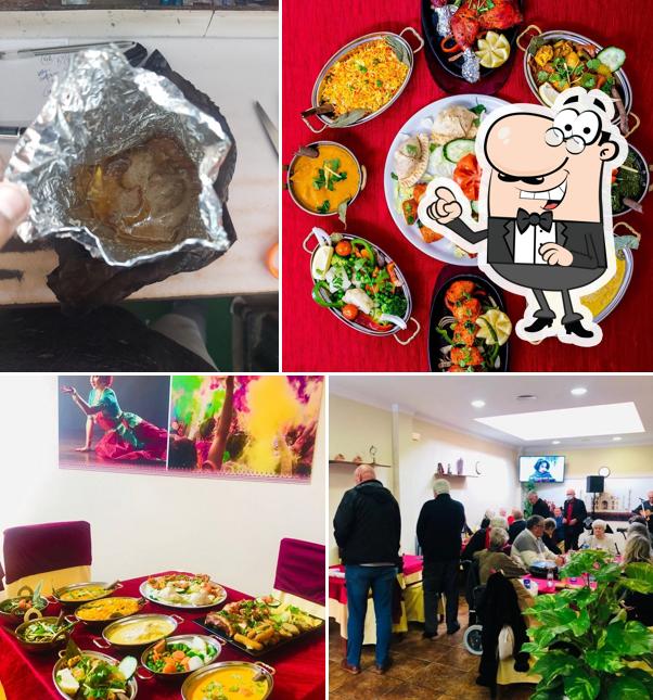 The image of interior and food at Food court india