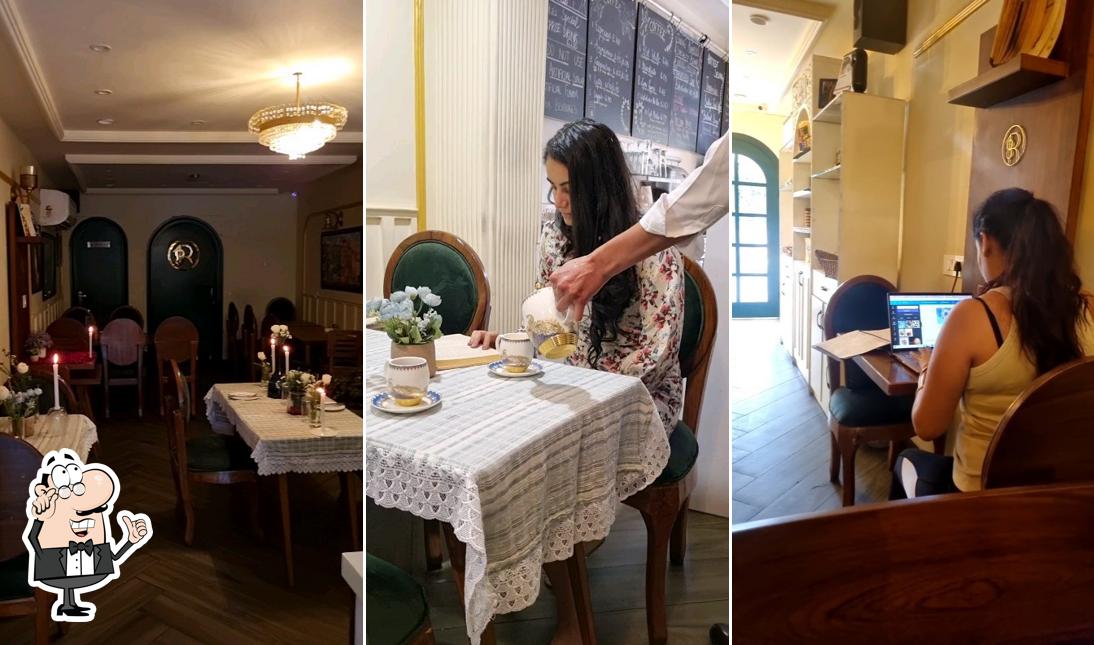 Take a seat at one of the tables at Rue 18