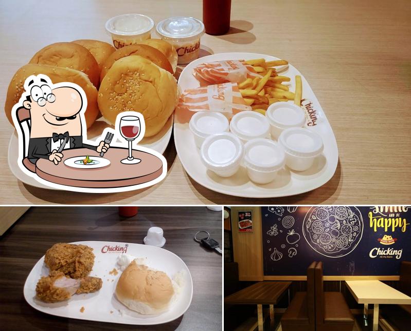 Among various things one can find food and blackboard at ChicKing