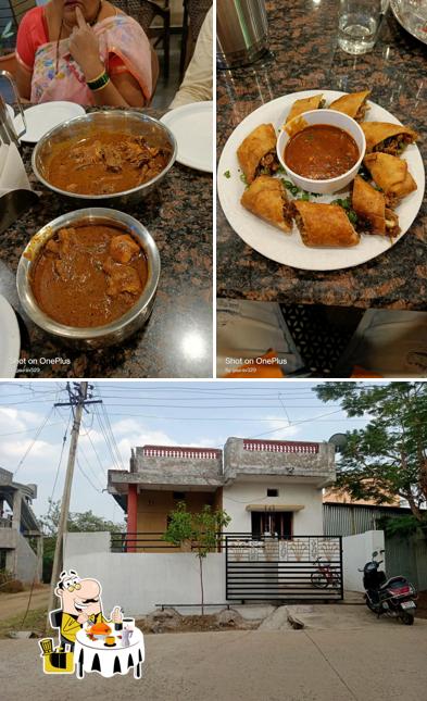 This is the picture showing food and exterior at New Paradise restaurant