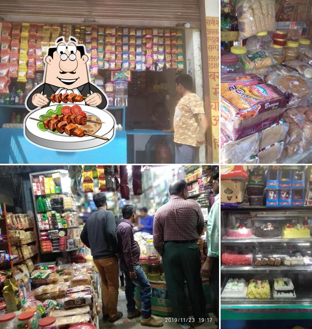 This is the picture showing food and interior at Chaurasiya Bakers