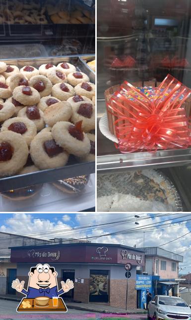 Confira a foto ilustrando comida e exterior no Panificadora Pão de Deus 1 de Maio