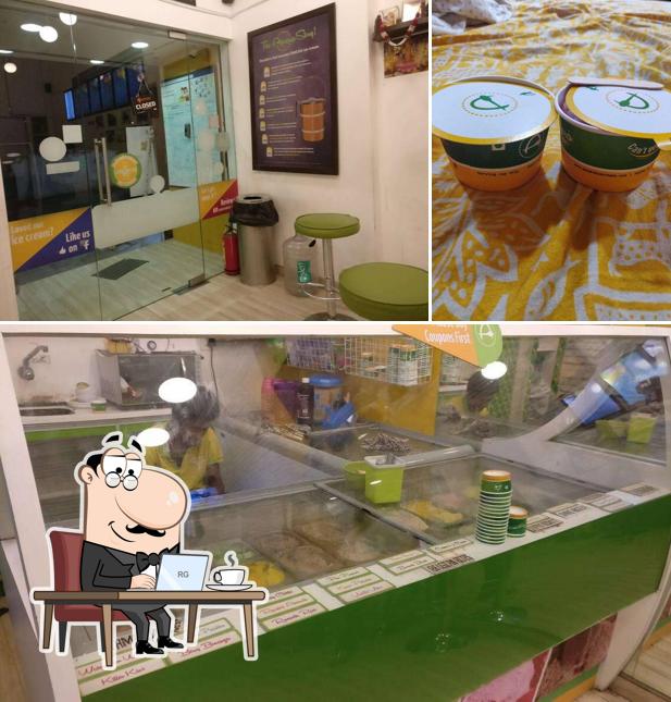 This is the picture showing interior and beer at Apsara Ice Creams