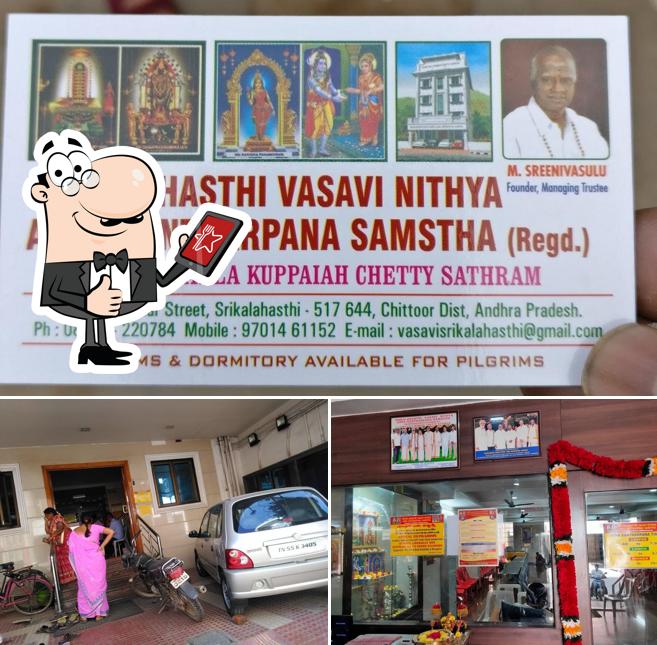 Here's a picture of Sri Kalahasteeswara Aarya Vysya Vasavi Nityanna Sathram Trust