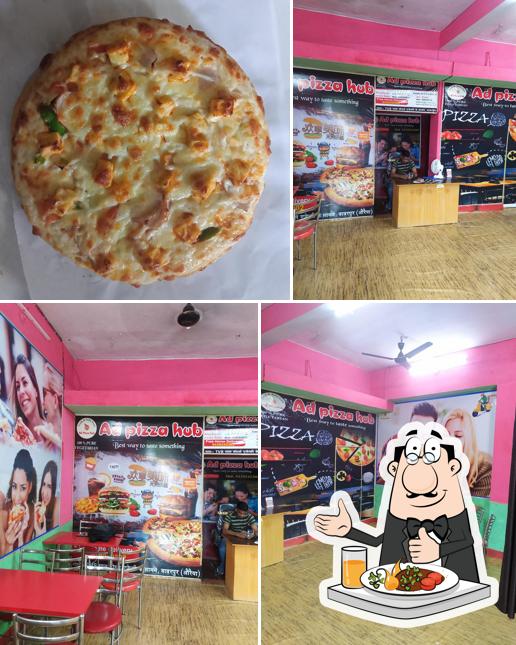 Take a look at the photo showing food and interior at Ad pizza hub