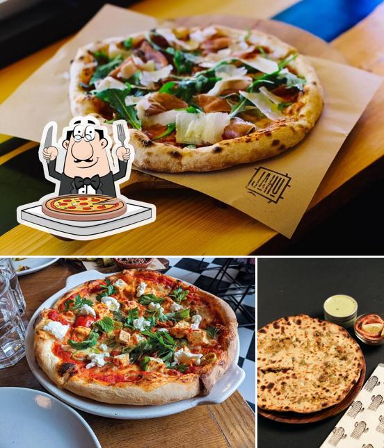 Get pizza at Sunrise Cafe
