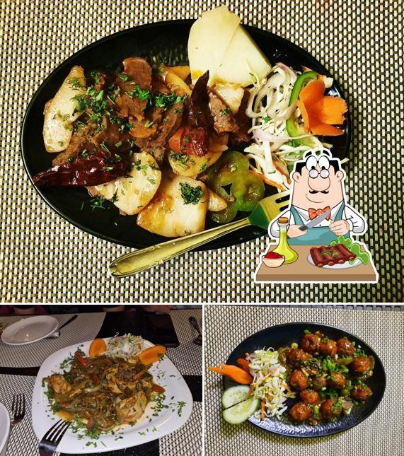 Meat dishes are offered by Flyelle - Authentic Fish Food