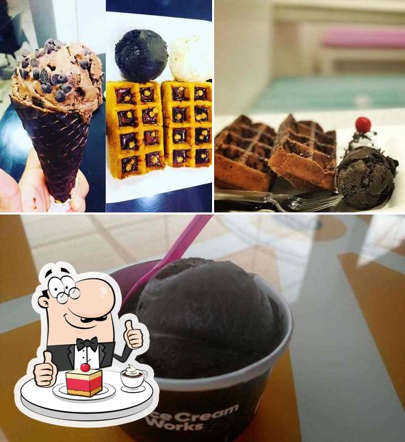 Ice Cream Works offers a variety of sweet dishes