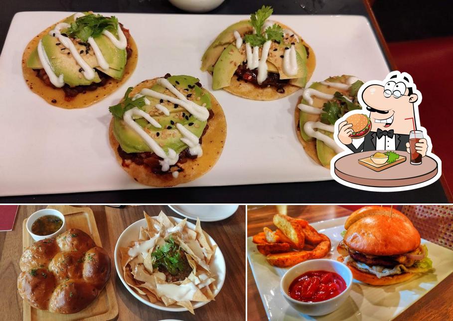 Taste one of the burgers served at The Bluebop Cafe