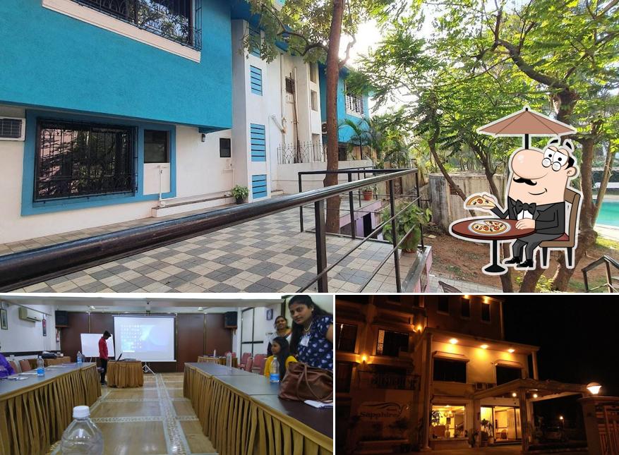 The restaurant's exterior and beverage