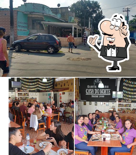 A interior e exterior do restaurante