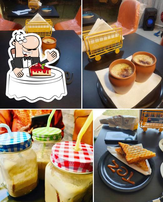 Kolkata TEA CAFE ZONE serves a selection of sweet dishes