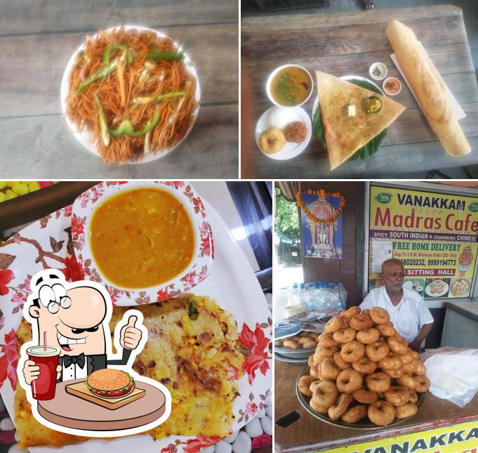 Order a burger at Vanakkam Madras Cafe