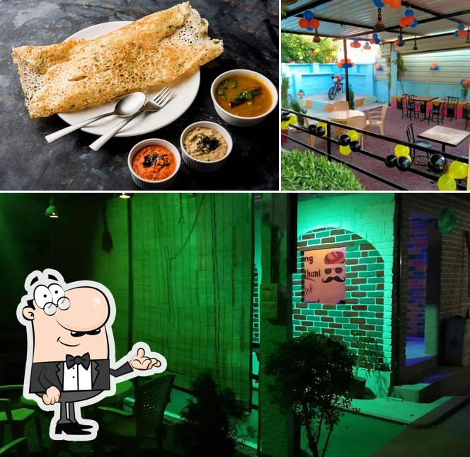 This is the image depicting interior and food at Kesari restaurant