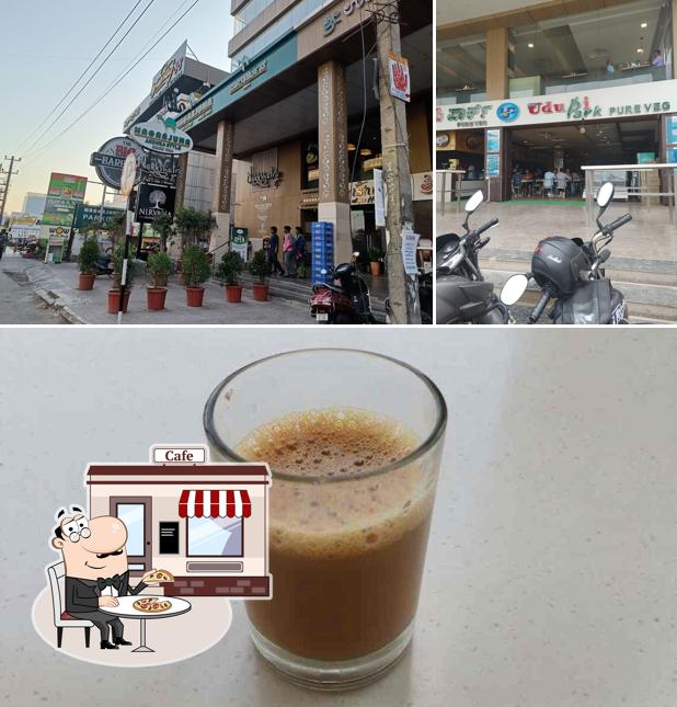 The restaurant's exterior and beverage