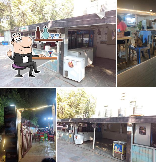 Take a seat at one of the tables at All Night Canteen