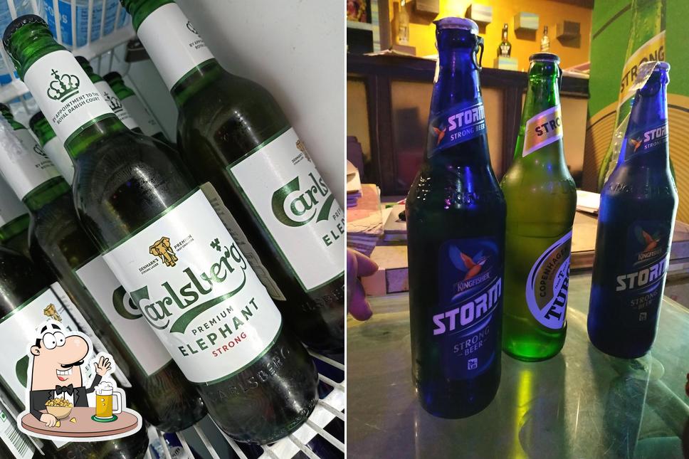 Enjoy a pint of light or dark beer