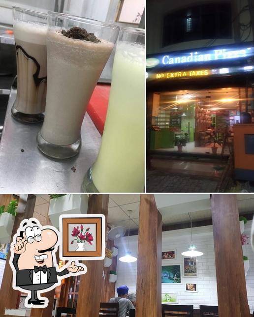 The image of Canadian Pizza Tarn Taran’s interior and beverage