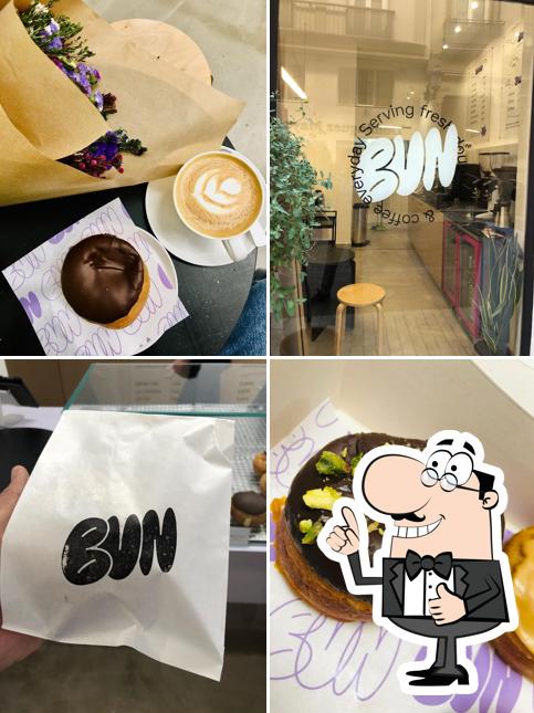 Specialty Coffee & Fresh Doughnuts Bun and Coffee
