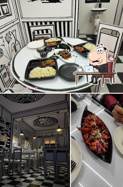 The interior of Chopsticks- The Black & White Restaurant