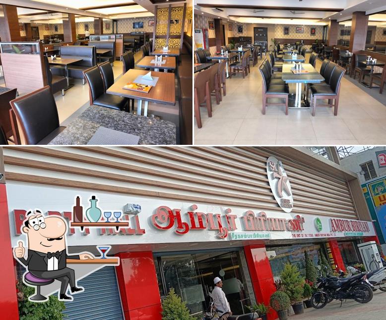 The interior of SK 7 Star Ambur Biriyani
