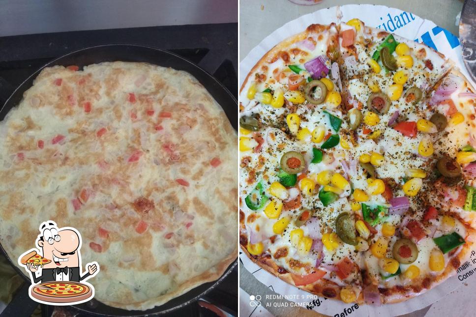 Try out pizza at My cafe