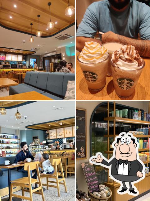 The interior of Starbucks